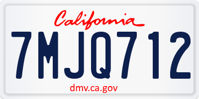 CA license plate 7MJQ712