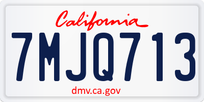 CA license plate 7MJQ713