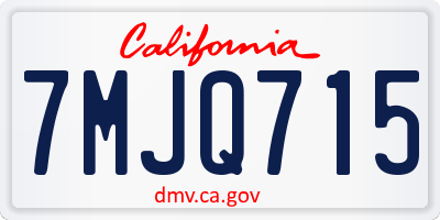 CA license plate 7MJQ715