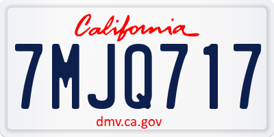 CA license plate 7MJQ717