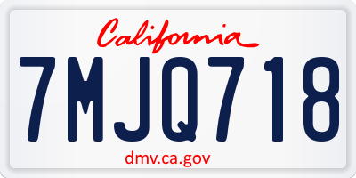 CA license plate 7MJQ718