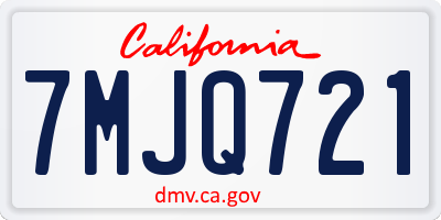 CA license plate 7MJQ721
