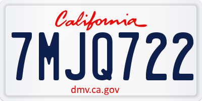 CA license plate 7MJQ722