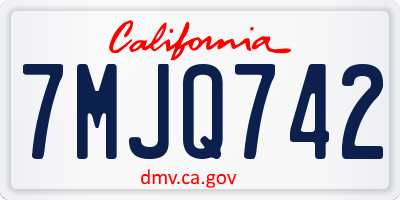 CA license plate 7MJQ742