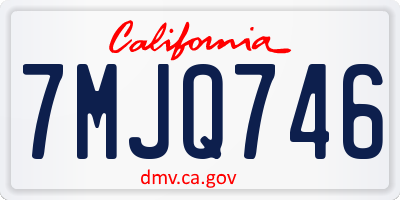 CA license plate 7MJQ746