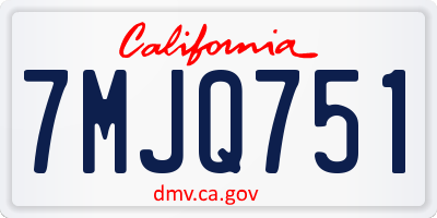 CA license plate 7MJQ751