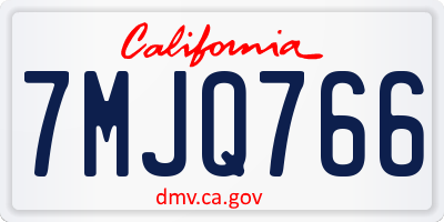 CA license plate 7MJQ766