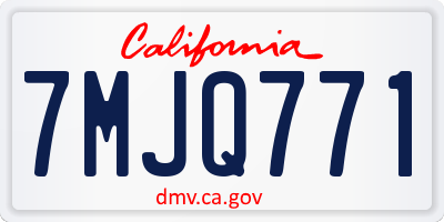 CA license plate 7MJQ771