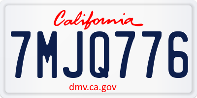 CA license plate 7MJQ776