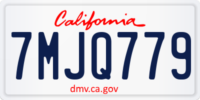 CA license plate 7MJQ779