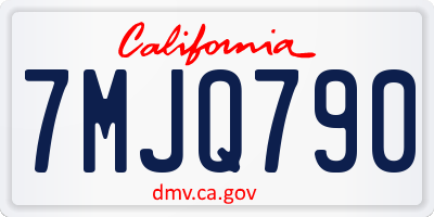 CA license plate 7MJQ790