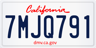 CA license plate 7MJQ791