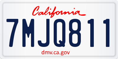 CA license plate 7MJQ811