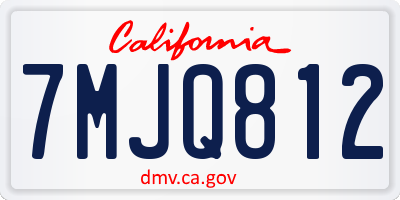 CA license plate 7MJQ812