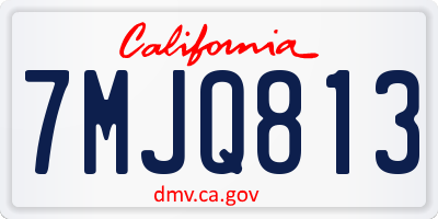 CA license plate 7MJQ813