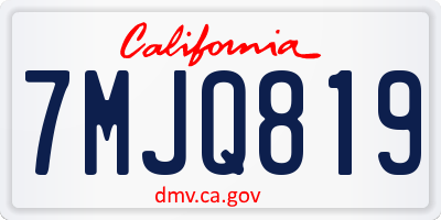 CA license plate 7MJQ819