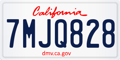 CA license plate 7MJQ828