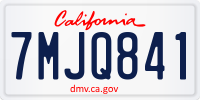CA license plate 7MJQ841