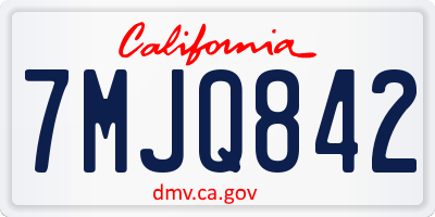 CA license plate 7MJQ842