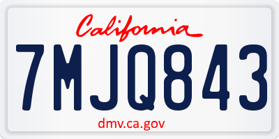CA license plate 7MJQ843