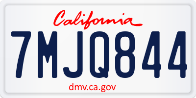 CA license plate 7MJQ844