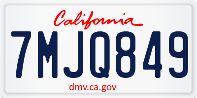CA license plate 7MJQ849
