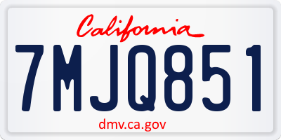 CA license plate 7MJQ851