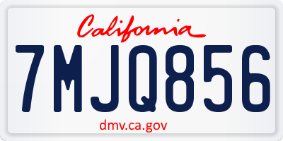 CA license plate 7MJQ856