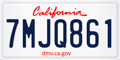 CA license plate 7MJQ861