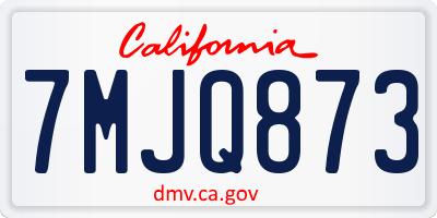 CA license plate 7MJQ873