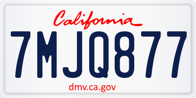 CA license plate 7MJQ877