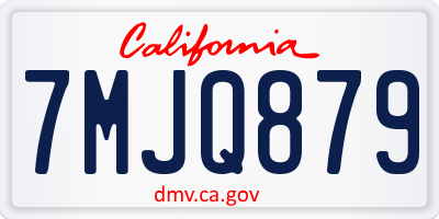 CA license plate 7MJQ879