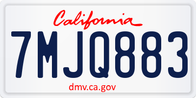 CA license plate 7MJQ883