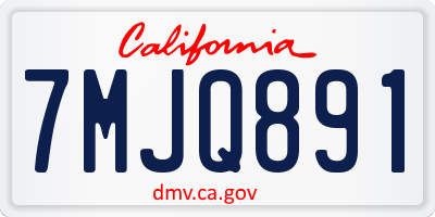 CA license plate 7MJQ891