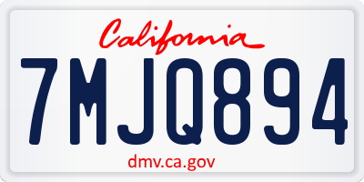 CA license plate 7MJQ894