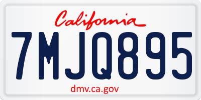 CA license plate 7MJQ895