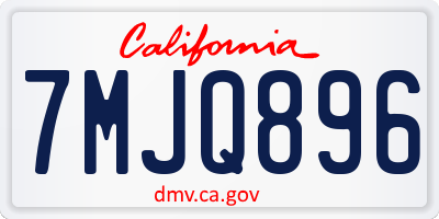 CA license plate 7MJQ896