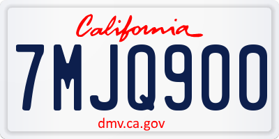 CA license plate 7MJQ900