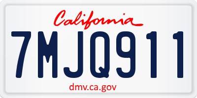 CA license plate 7MJQ911
