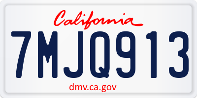 CA license plate 7MJQ913
