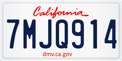 CA license plate 7MJQ914