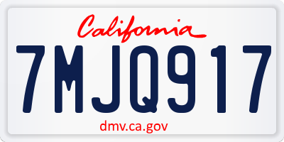 CA license plate 7MJQ917