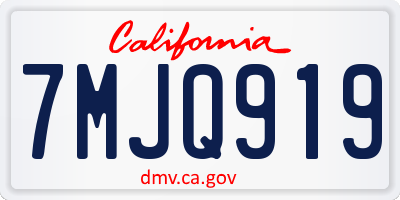 CA license plate 7MJQ919