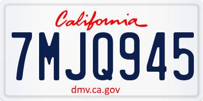CA license plate 7MJQ945