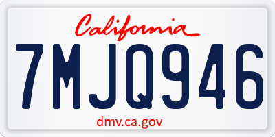 CA license plate 7MJQ946