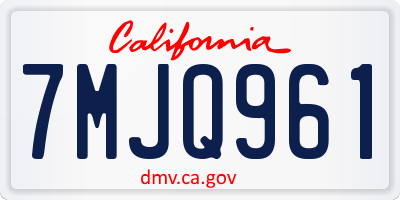 CA license plate 7MJQ961