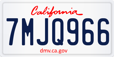 CA license plate 7MJQ966