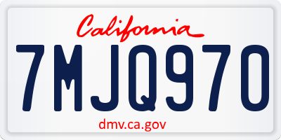 CA license plate 7MJQ970