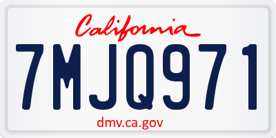 CA license plate 7MJQ971