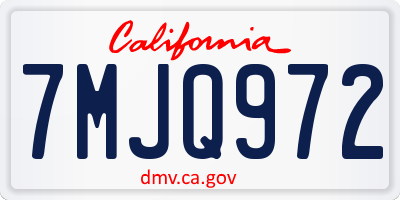 CA license plate 7MJQ972